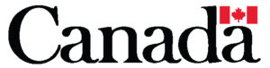 Government of Canada Logo, the word Canada in black with the Canadian flag over top.